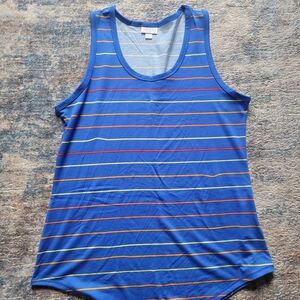 LuLaRoe Vibrant Striped Blue Tank Top
